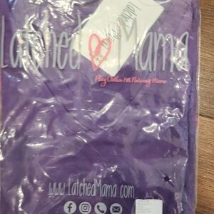Latched Mama Purple Boyfriend NURSING Tee